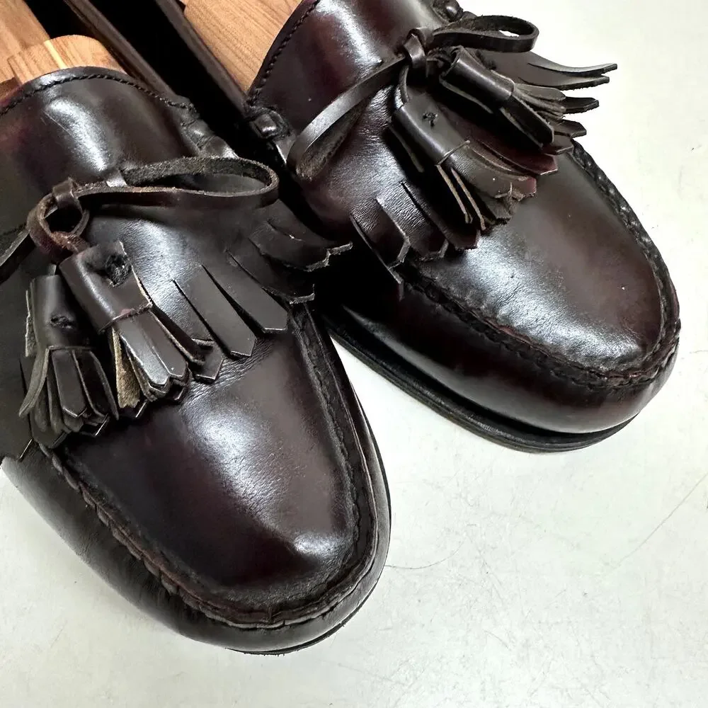VGUC Vintage Timberland Burgundy Tassel Loafer Kiltie Made in Hampton, NH USA 12